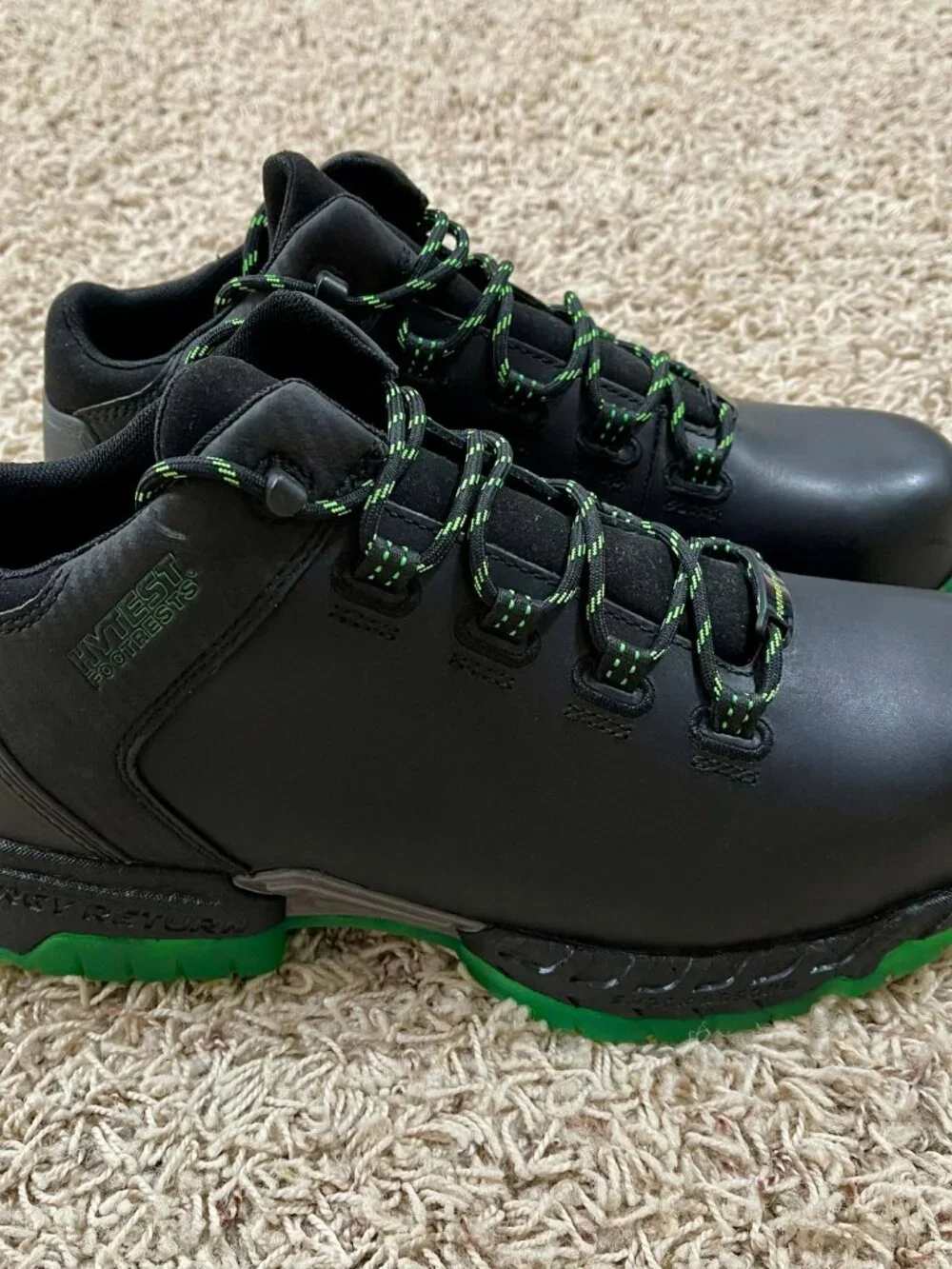 HYTEST Footrests Men's 2.0 Xergy Trainer Safety Shoes Black Green, Size 12 D